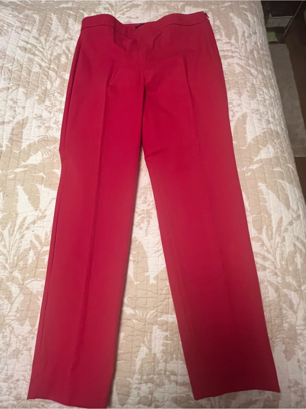 Talbots Red Straight-Leg Dress Trousers
